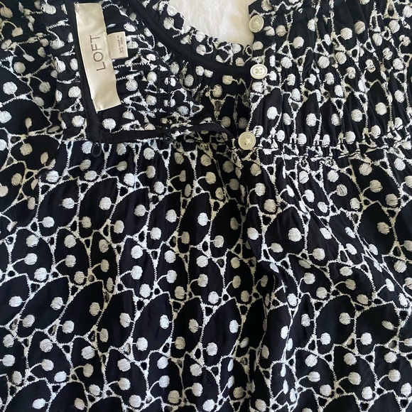 LOFT black and white polka dot top - Picture 4 of 5
